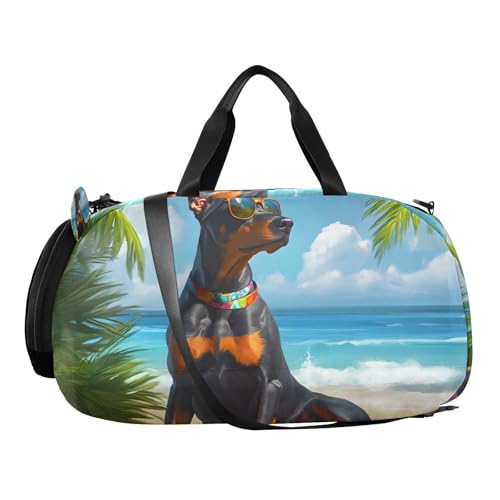 Duffle Bag for Boys or Girls with Shoes Compartment, German Shepherd Dog Beach Sports Travel Bag Overnight2