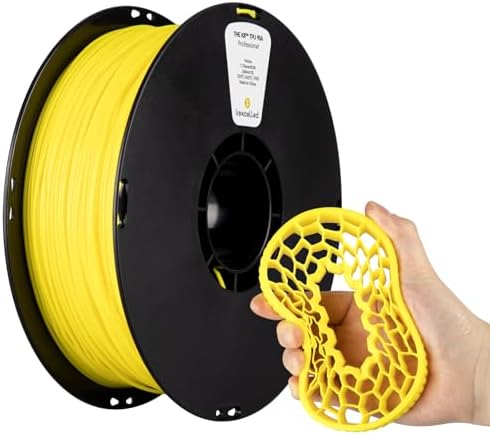 kexcelled TPU Filament 1.75 mm, 1 kg Spool (2.2 lbs), Flexible Soft 3D Printer Filament, 95A, High Tenacity, Excellent Elasticity, Dimensional Accuracy +/- 0.05 mm, Yellow