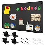 Yoedge Magnettafel 42x30cm - Magnetisch Tafel für Wand, Magnetwand zum Anbringen von Fotos, Notizen & Reisemagnet, Magnetische Pinnwand für Büros, Küchen, Kühlschränke & Arbeitszimmer, Schwarz
