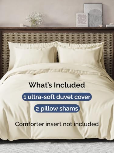 Image of Duvet Cover Super Queen Size - 3 Piece with Zipper Closure - Off White