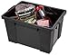 IRIS USA SK-700 Heavy Duty Latch Tote with Lid, 72 Quart, Black, 4 Pack