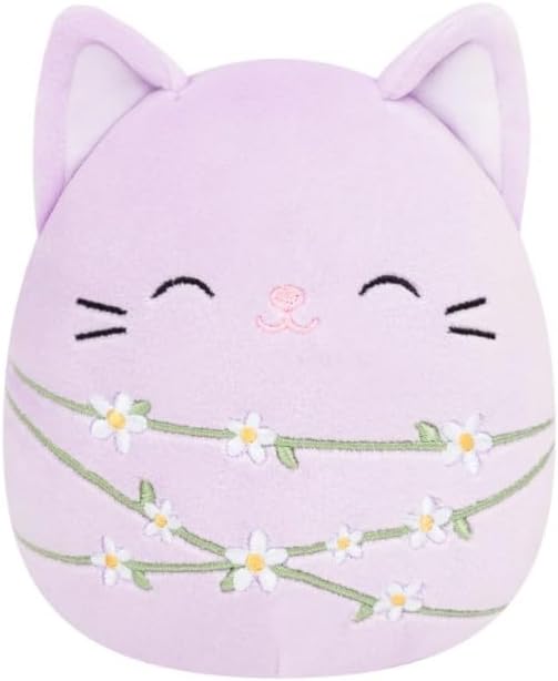 Squishmallows Mak the Lavender Cat Wrapped with Flower Stems 16 inch Collectible Soft & Squishy Food Stuffed - Add to Your Squad