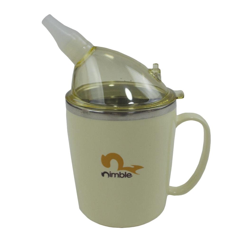 Vasos de silicona de acero inoxidable de 350 ml, color verde, fáciles de sostener para personas mayores con artritis, tapa de boquilla giratoria, para personas con incontinencia, 350 ml,