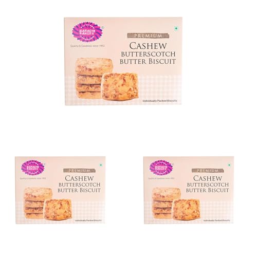 Image of Karachi Bakery Cashew Butterscotch butter Biscuits, 300 g (Pack of 3)
