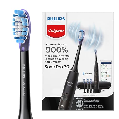 La Mejor Recopilación de centros de lavado electricos Top 5. 47 Philips Colgate Cepillo de Dientes Eléctrico SonicPro 70. Recargable, con 3 Cabezales de Repuesto y Estuche de Viaje. Limpieza Bucal Completa y Personalizada