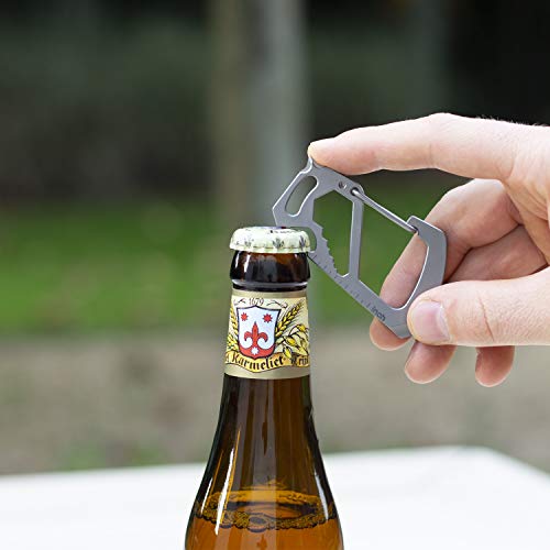 Northwall Key Carabiner Keychain Multitool, Titanium [Strong And Lightweight] 12 In 1 Multi Tool Caribeaner Clip [Keychain Bottle Opener, Wrench, Screw Driver, Etc.] #TOP1
