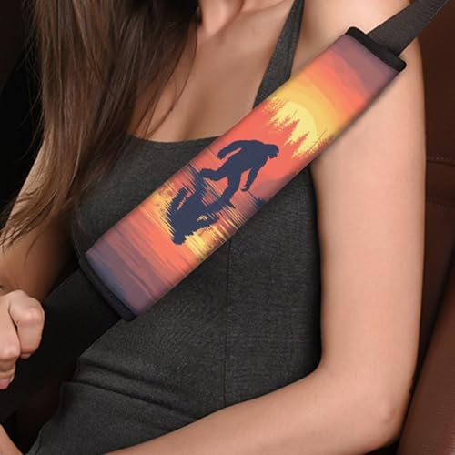 Image of AFPANQZ Bigfoot Print Car Seat Belt Pads Cover Seatbelt Shoulder Strap Cushion Harnss Pads Comfortable Driving Universal Fit Truck Vans Sedans SUVs