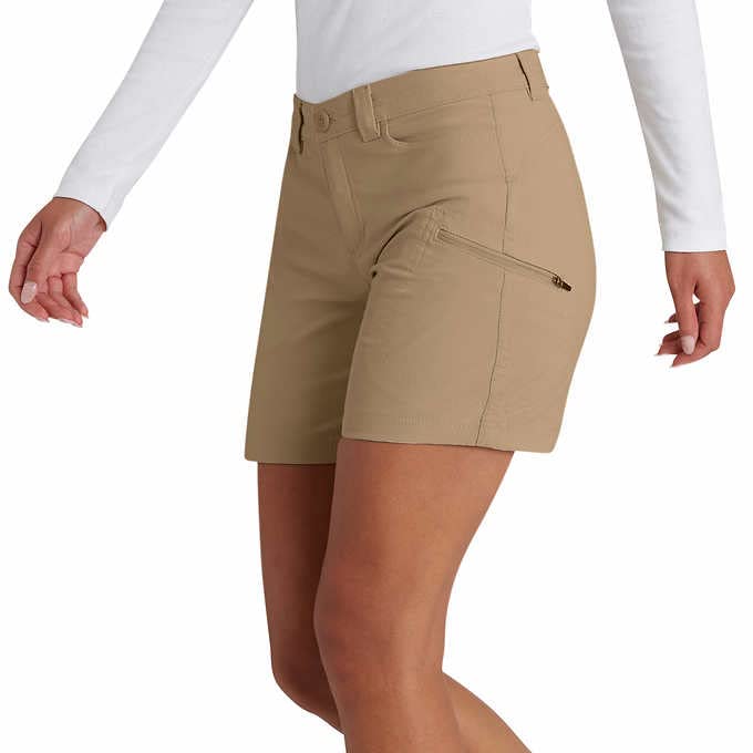 Eddie Bauer Women's Rainier Shorts, Light Khaki, 16, Hiking Shorts