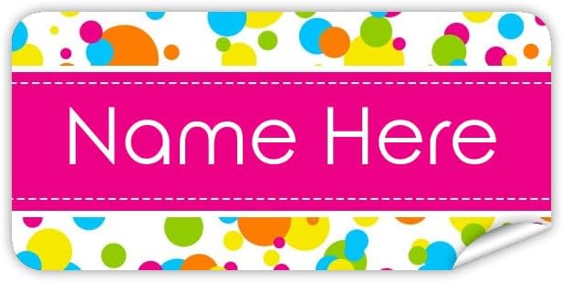 Personalized Name Labels - Cute Customized Designs for Both Babies and Kids - Great for School and Daycare - Easy-to-Apply Stickers Have a Matte Finish – Waterproof - 42 ct. (Bubbles)