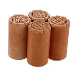 TOYANDONA 4 Piezas de Madera para Pasteles Estampadores Prácticos para Galletas y Pastelería de Luna Chinos Tradicionales para Decoración de Postres y Bollos al Vapor
