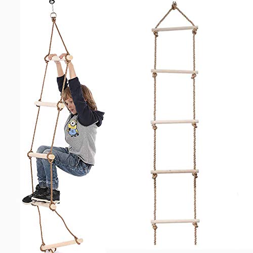 MelkTemn Climbing Rope Ladder Tree Swing Set for Backyard with 5 Wood Sticks , Swings Ladder for Kids Outdoor Toys for Kids MelkTemn Climbing Rope Ladder Tree Swing Set for Backyard with 5 Wood Sticks , Swings Ladder for Kids Outdoor Toys for Kids