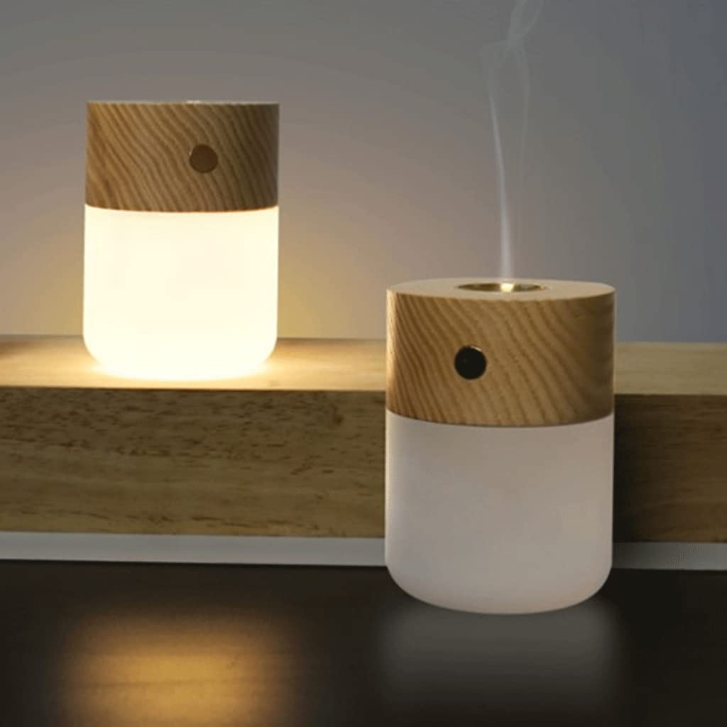 Diffusore Portatile di Oli Essenziali, umidificatore a ultrasuoni Senza Bisogno di Aggiungere Acqua, Luce Notturna Calda, Adatto per la Camera da Letto dell'ufficio Domestico