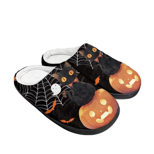 Pantoufles d'Halloween unisexes confortables en taille large pour adultes et pieds sensibles