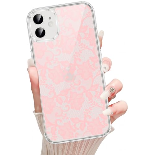 Coque antichoc iPhone 12 transparente durable protégeant des chutes avec motif floral rose - 2