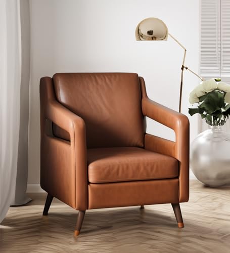 Image of Impact Handicraft Milan Wing Chair for Living Room Bedroom High Back Arm Chair Cushioned Lounge Chair Two Seater Sofa, Luxury Rest Chair Arm Chair Sofa Fabric (Tan)
