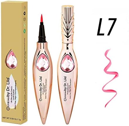 EPILYNX by Dr. Liia - Gem Liquid Eyeliner Waterproof Smudge Proof with Fine Felt Tip - Long-Lasting Vegan Gluten-Free Hypoallergenic Liquid Liner Pen - Makeup Fashion Eye Liner (Pink)