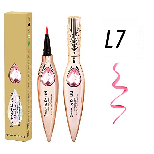 Epilynx By Dr. Liia - Gem Liquid Eyeliner Waterproof Smudge Proof With Fine Felt Tip - Long-Lasting Vegan Gluten-Free Hypoallergenic Liquid Liner Pen - Makeup Fashion Eye Liner (Pink) #TOP2