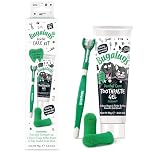 Bugalugs Dog and Cat Dental Care Kit: Toothpaste, 2 Finger Cat Toothbrushes, Dog Toothbrush for Plaque Removal and Fresh Breath