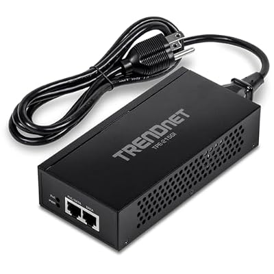 TRENDnet 2.5G PoE+ Injector, TPE-215GI, Supports (15.4W) and (30W), NDAA & TAA Compliant, IEEE 802.3af and 802.3at Compliant, Integrated Power Supply, Up to 100m (328 ft.), Black