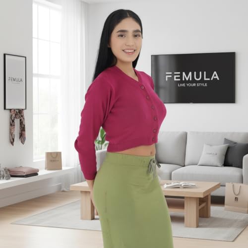 Image of Women Winter Wear V-Neck Full Sleeves Regular Fit Woollen Blouse