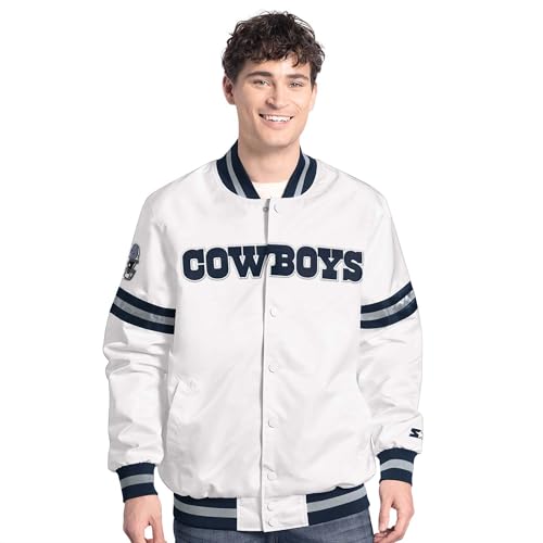 Men's-G-III Sports White Dallas Cowboys Scout Full-Snap Varsity Jacket