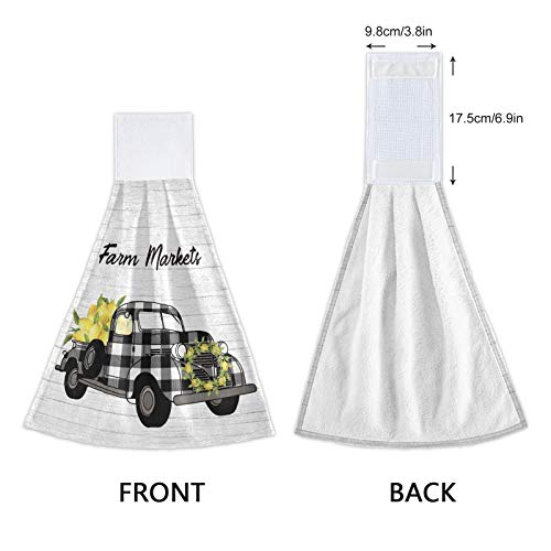 Boccsty Old Wood Lemon Truck Hanging Kitchen Towels Dish Cloth Tie Towels Hand Towel Tea Bar Towels For Bathroom Farmhouse Housew #TOP3