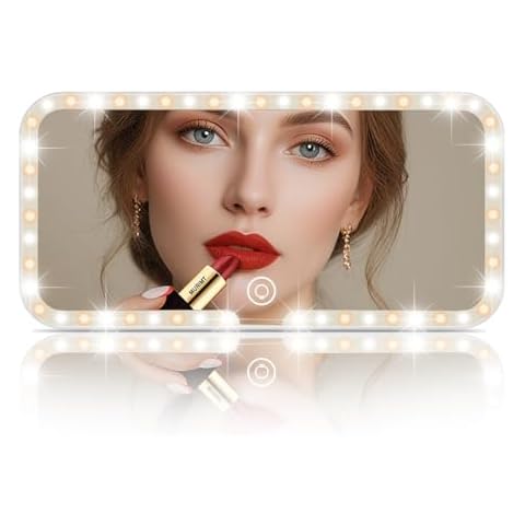 Murimt Car Sun Visor Vanity Mirror Rechargeable LED Light Makeup Mirror for Car with 3 Light Modes Innovative Car Mirror Accessories Cover