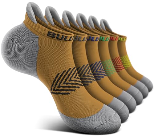 Image of BULLIANT Socks For Women 6Pairs-Womens Athletic Ankle Socks No Show Cushioned for Walking Running-Compression Arch Support