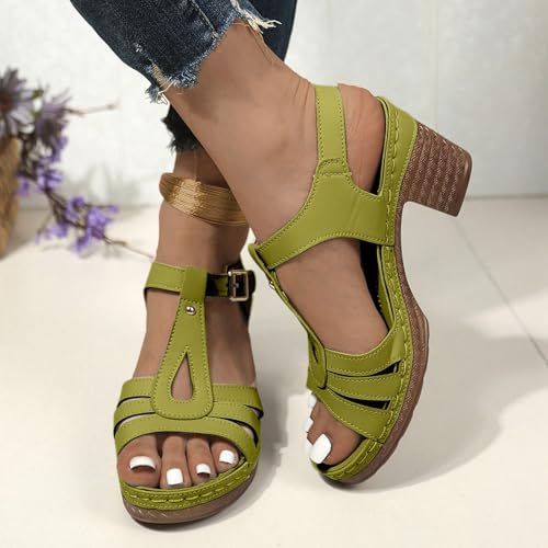 Sandales d'été pour femmes à talons épais et bride cheville #9 - 3