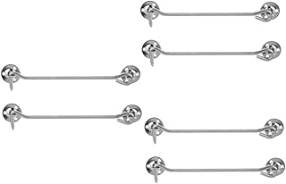 Cabilock 6 pcs Window Hook Door Hook Lock with Screws Cabin Hook Door Window Lock Hook Window Safety Stopper Hook barn Door Lock Stainless Steel Hooks Hook for Window Mute Wind Hook