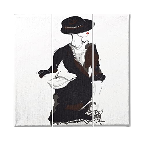 Tableau Femme Homemania triptyque multicolore en polyester et bois 69x50cm