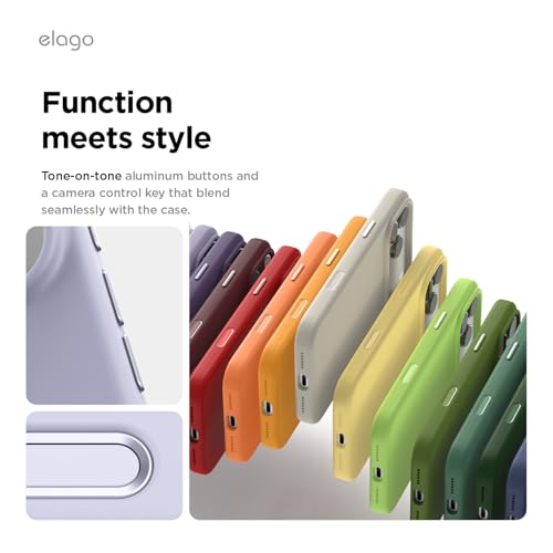 Image of elago for iPhone 17 Pro Max Case, Premium Magnetic Silicone Case, Compatible with MagSafe, Liquid Silicone Material, Protective Cover, Shockproof, Slim Phone, 6.9 inch (Purple)