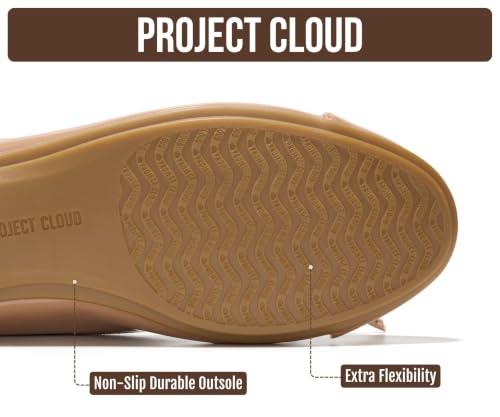 Image of Project Cloud Ballet Flats for Women Shoes - Genuine Leather Insole and Lightweight Mary Jane Flats - Non-Slip and Comfortable Womens Shoes