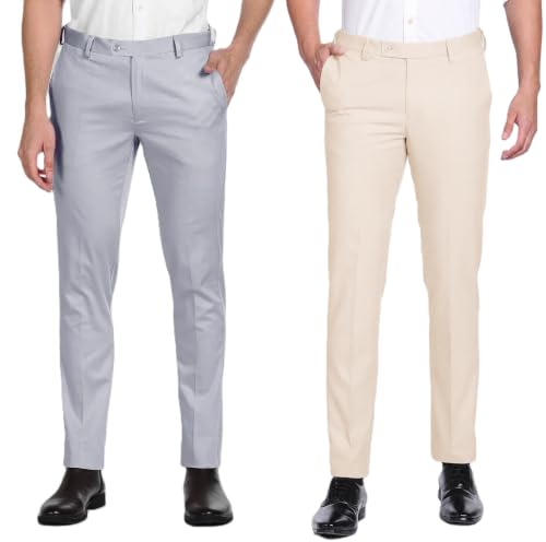 Image of Men's Slim Fit Formal Trousers | Office & Business Wear Pants For Men
