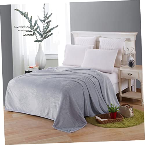 Couverture polaire en flanelle douce gris argenté haute densité - 7