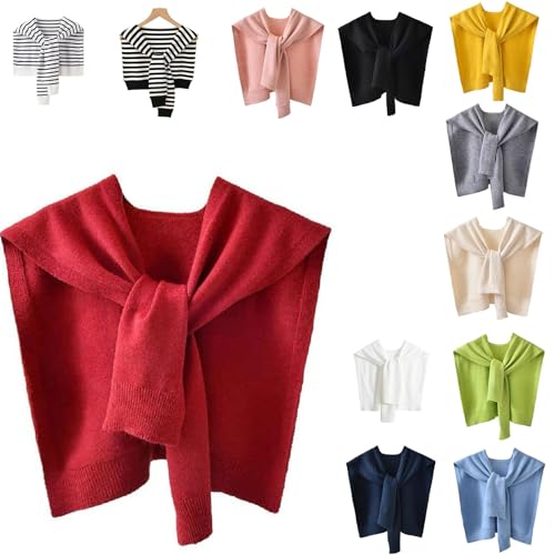 Women Cute Sweater Shawl Wraps Sweater Knitted Knotted Shawls Travel Casual Scarf Cape Shoulder Tops3