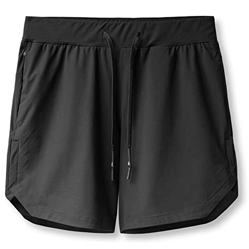 BIFADA 12,7 cm lange Herren-Shorts für Fitnessstudio, Training, Laufen, Athletik, Bodybuilding, Shorts für Männer mit Reißverschlusstaschen, Schwarz , M Cover