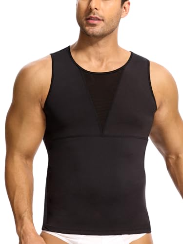 Gilet de compression homme amincissant effet ventre plat et t-shirt gainant sans manches