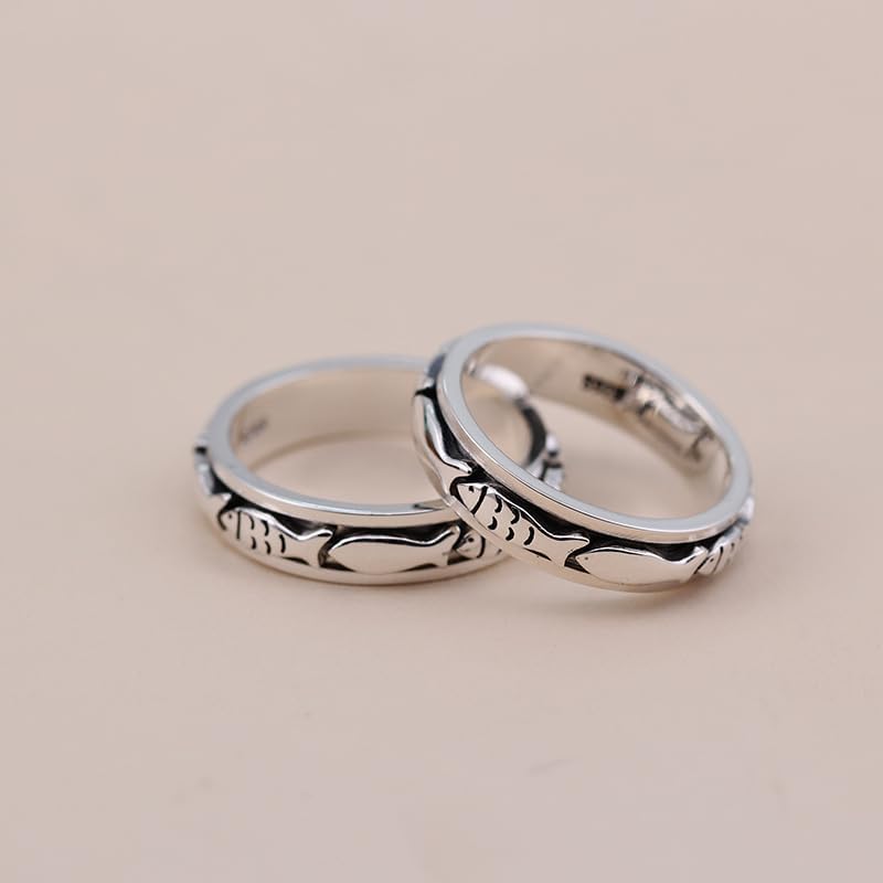 To My Daughter Spinning Fish Ring, Just Keep Swimming Anxiety Relief Fidget Rings Rotatable Mood Statement Gift Jewelry - Image 6