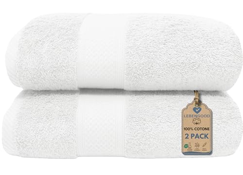 LEBENGOOD – Set Asciugamani Bagno 2 Pezzi – Spugna 100%