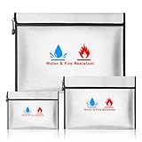 新改良 耐火袋 3点セット 防水・防爆・耐火1200℃ シリコン複合材 軽量携帯可能 現金/書類/パスポート収納 家庭用防災 オフィス大容量保管 折り畳み式 (S/M/Lサイズ セット)
