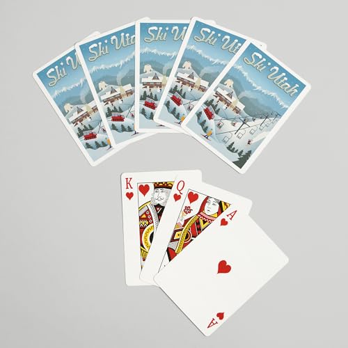 Lantern Press Ski Utah, Baraja Poker Retro 52 Cartas miniatura 7