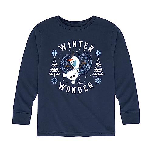 Disney Frozen 2 - Winter Wonder - Toddler and Youth Long Sleeve Graphic T-Shirt - Size 4T Navy