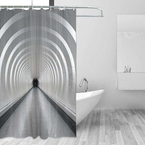 Rideau de douche imperméable contre les fuites d'eau blanc 182 cm
