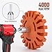 QCDBEAM Rubber Eraser Wheel with Drill Adapter (4 Pack) - 4” Knobby Slotted Edge Pad - Decal Remover Wheel - Sticker Remover Tool - Removes Adhesives on Car, Auto, Boat, RV & Signs ﻿