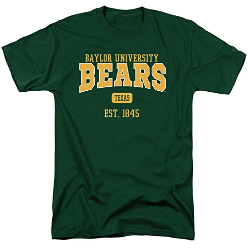 Baylor University Official Est. Date Short Sleeve Mens Cotton T-Shirt,Hunter Green, X-Large