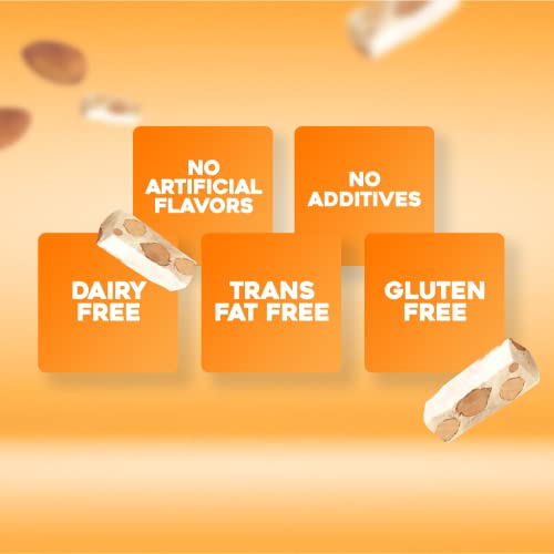 Golden Bonbon Italian Soft Almond Orange Nougat Candy, Individually Packed Chewy Gluten Free Nougat, Original Full Of Almonds, Halal Candy 3.53 Ounces (Pack Of 3) #TOP4