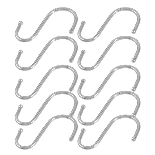 uxcell a12080800ux0442 Hanging Hooks Hanger (Pack of 10), Silver