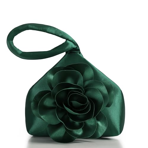 Image of BABEYOND Clutch Purses for Women - Evening Bags Flower Satin Handbag Classy Wristlet Purse for Party Daily Wedding
