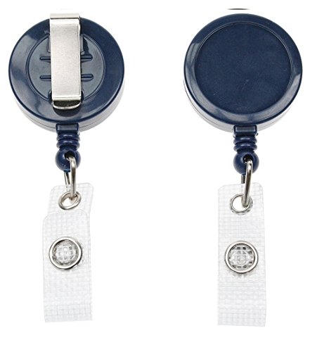 Identity-Plus: Dark Blue Retractable YoYo Ski Badge Reel (100)